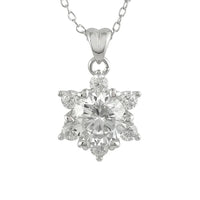 Women's Romantic Wedding Anniversary Necklace with Zircon Stone Link Chain Sterling Silver Jewelry From Taiwan