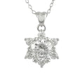 Women's Romantic Wedding Anniversary Necklace with Zircon Stone Link Chain Sterling Silver Jewelry From Taiwan