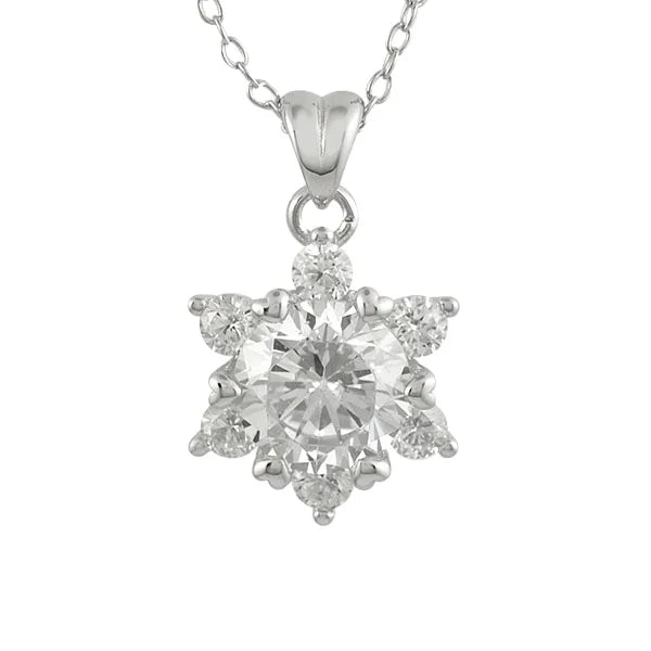 Women's Romantic Wedding Anniversary Necklace with Zircon Stone Link Chain Sterling Silver Jewelry From Taiwan