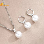 2 Pieces Of Round Pearl Jewelry Set, Earrings, Pendants, Necklaces, Ladies' Exquisite And Fashionable Wedding Jewelry Set,Gifts
