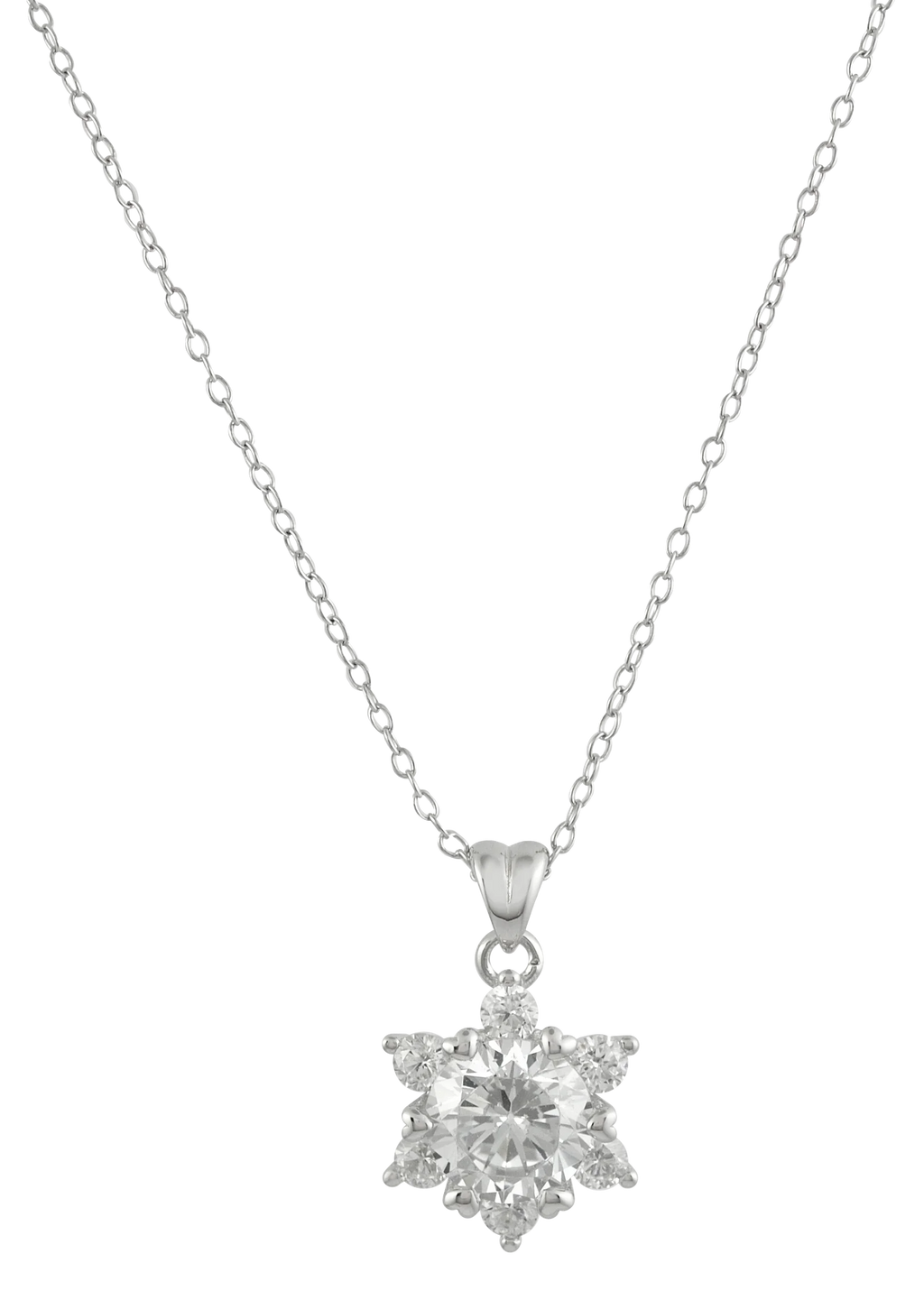 Women's Romantic Wedding Anniversary Necklace with Zircon Stone Link Chain Sterling Silver Jewelry From Taiwan