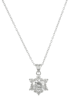 Women's Romantic Wedding Anniversary Necklace with Zircon Stone Link Chain Sterling Silver Jewelry From Taiwan