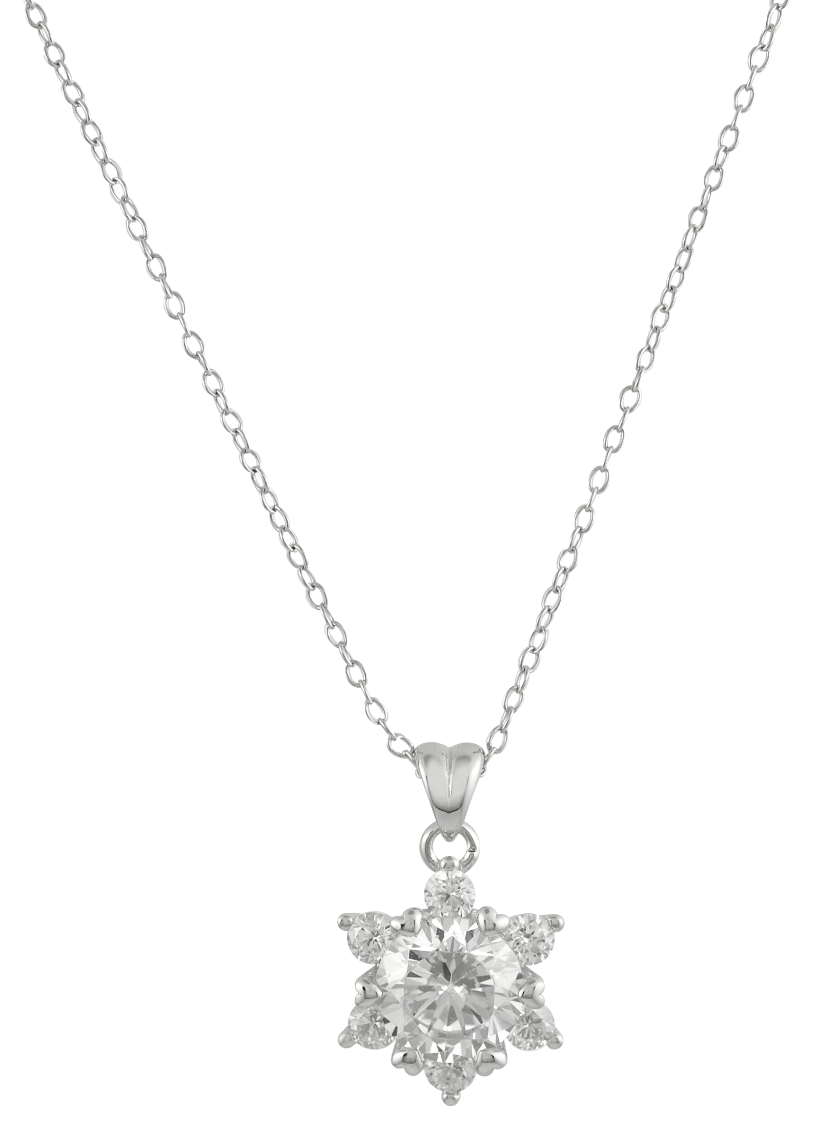 Women's Romantic Wedding Anniversary Necklace with Zircon Stone Link Chain Sterling Silver Jewelry From Taiwan