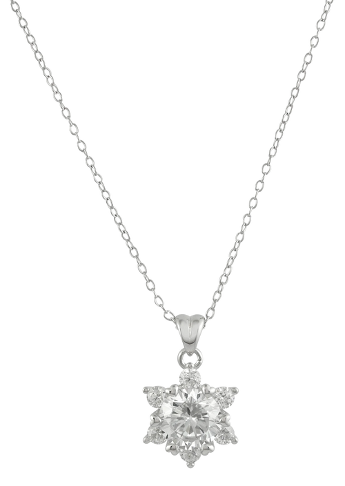 Women's Romantic Wedding Anniversary Necklace with Zircon Stone Link Chain Sterling Silver Jewelry From Taiwan